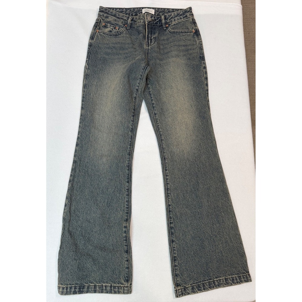 PacSun Womens High Waisted Flare Jeans Medium Wash Wide Leg Denim Size 27
